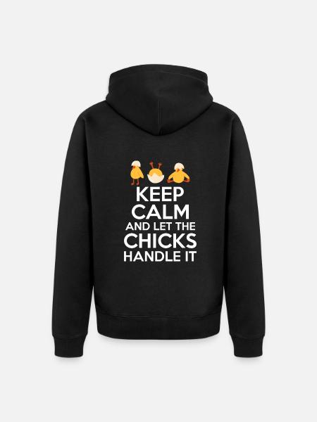 Hühnchen Geschenke Hühnchen Besitzer - Unisex Premium Bio Zip Hoodie - Schwarz