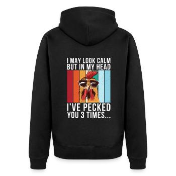 Cadeaux de poulet Propriétaire de poulet - Veste à capuche bio Premium Unisexe - noir - Dos - Nico (187cm)
