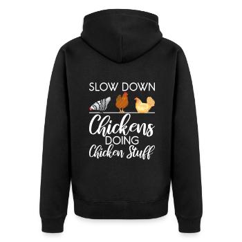 Cadeaux de poulet Propriétaire de poulet - Veste à capuche bio Premium Unisexe - noir - Dos - Nico (187cm)