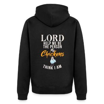 Cadeaux de poulet Propriétaire de poulet - Veste à capuche bio Premium Unisexe - noir - Dos - Nico (187cm)