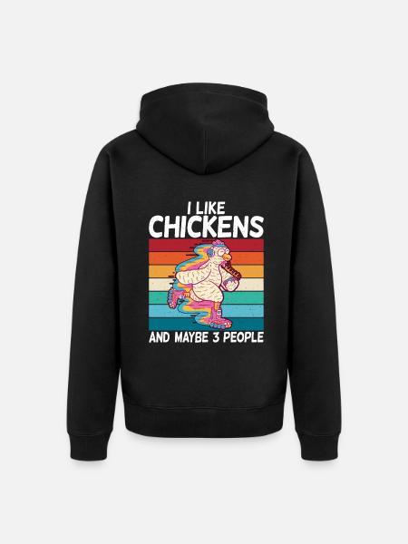 Chicken Gifts Chicken Owner - Unisex Premium Organic Zip Hoodie - black