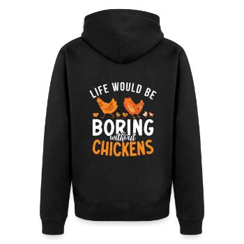 Cadeaux de poulet Propriétaire de poulet - Veste à capuche bio Premium Unisexe - noir - Dos - Nico (187cm)