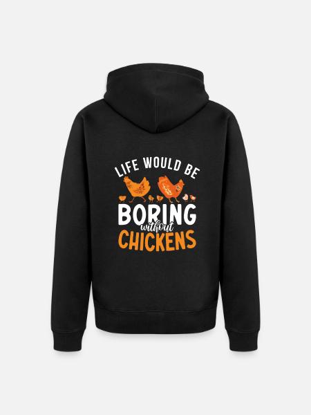 Chicken Gifts Chicken Owner - Unisex Premium Organic Zip Hoodie - black