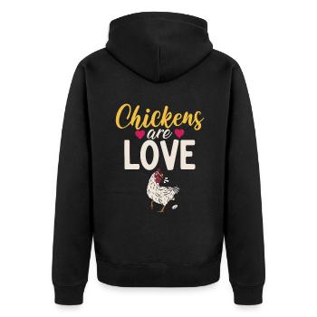 Cadeaux de poulet Propriétaire de poulet - Veste à capuche bio Premium Unisexe - noir - Dos - Nico (187cm)