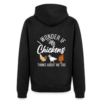 Cadeaux de poulet Propriétaire de poulet - Veste à capuche bio Premium Unisexe - noir - Dos - Nico (187cm)