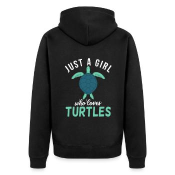 Turtle Owner Gift Turtle Lover - Unisex Premium Organic Zip Hoodie - black - Back - Nico (187cm)
