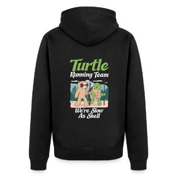 Turtle Owner Gift Turtle Lover - Unisex Premium Organic Zip Hoodie - black - Back - Nico (187cm)