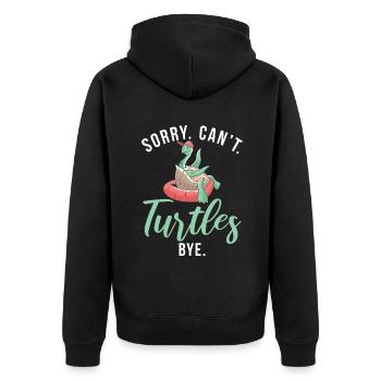 Turtle Owner Gift Turtle Lover - Unisex Premium Organic Zip Hoodie - black - Back - Nico (187cm)
