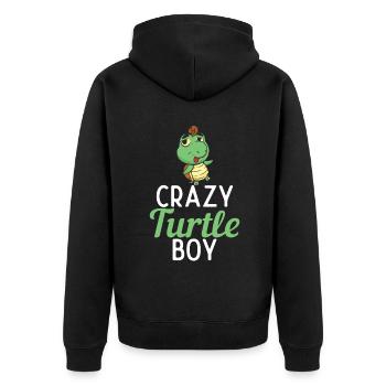Turtle Owner Gift Turtle Lover - Unisex Premium Organic Zip Hoodie - black - Back - Nico (187cm)