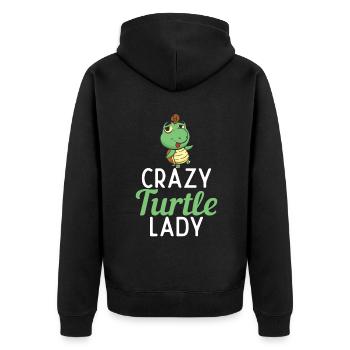 Turtle Owner Gift Turtle Lover - Unisex Premium Organic Zip Hoodie - black - Back - Nico (187cm)