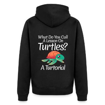 Turtle Owner Gift Turtle Lover - Unisex Premium Organic Zip Hoodie - black - Back - Nico (187cm)