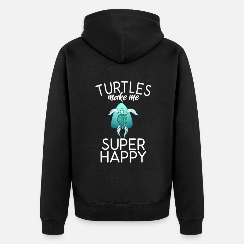 Turtle Owner Gift Turtle Lover - Veste à capuche bio Premium Unisexe - noir