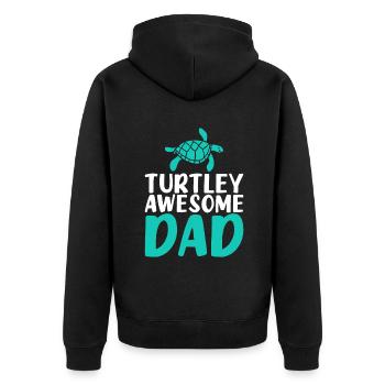 Turtle Owner Gift Turtle Lover - Unisex Premium Organic Zip Hoodie - black - Back - Nico (187cm)