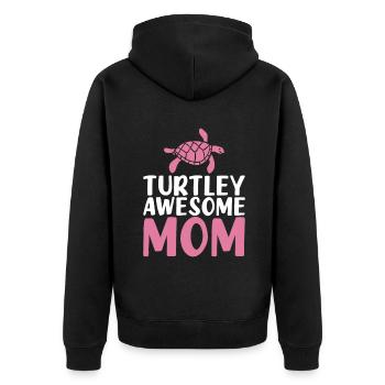 Turtle Owner Gift Turtle Lover - Unisex Premium Organic Zip Hoodie - black - Back - Nico (187cm)