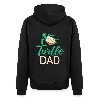Turtle Owner Gift Turtle Lover - Unisex Premium Organic Zip Hoodie - black - Back - Nico (187cm)