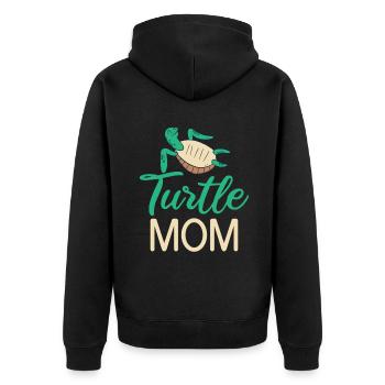 Turtle Owner Gift Turtle Lover - Unisex Premium Organic Zip Hoodie - black - Back - Nico (187cm)