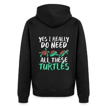 Turtle Owner Gift Turtle Lover - Unisex Premium Organic Zip Hoodie - black - Back - Nico (187cm)