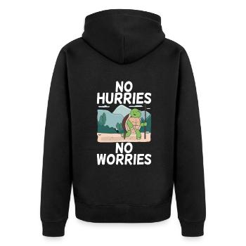 Turtle Owner Gift Turtle Lover - Unisex Premium Organic Zip Hoodie - black - Back - Nico (187cm)