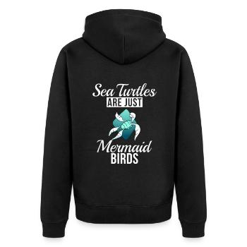 Turtle Owner Gift Turtle Lover - Unisex Premium Organic Zip Hoodie - black - Back - Nico (187cm)