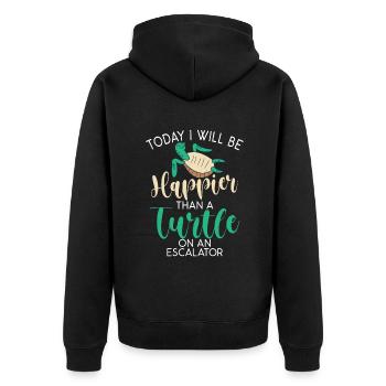 Turtle Owner Gift Turtle Lover - Unisex Premium Organic Zip Hoodie - black - Back - Nico (187cm)