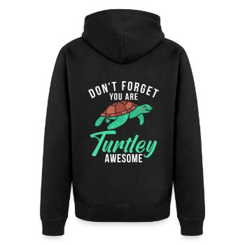 Turtle Owner Gift Turtle Lover - Unisex Premium Organic Zip Hoodie - black - Back - Nico (187cm)