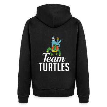 Turtle Owner Gift Turtle Lover - Unisex Premium Organic Zip Hoodie - black - Back - Nico (187cm)