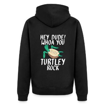 Turtle Owner Gift Turtle Lover - Unisex Premium Organic Zip Hoodie - black - Back - Nico (187cm)
