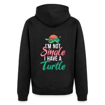 Turtle Owner Gift Turtle Lover - Unisex Premium Organic Zip Hoodie - black - Back - Nico (187cm)