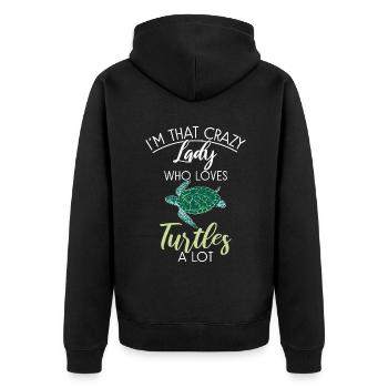 Turtle Owner Gift Turtle Lover - Unisex Premium Organic Zip Hoodie - black - Back - Nico (187cm)