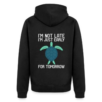 Turtle Owner Gift Turtle Lover - Unisex Premium Organic Zip Hoodie - black - Back - Nico (187cm)