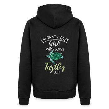 Turtle Owner Gift Turtle Lover - Unisex Premium Organic Zip Hoodie - black - Back - Nico (187cm)