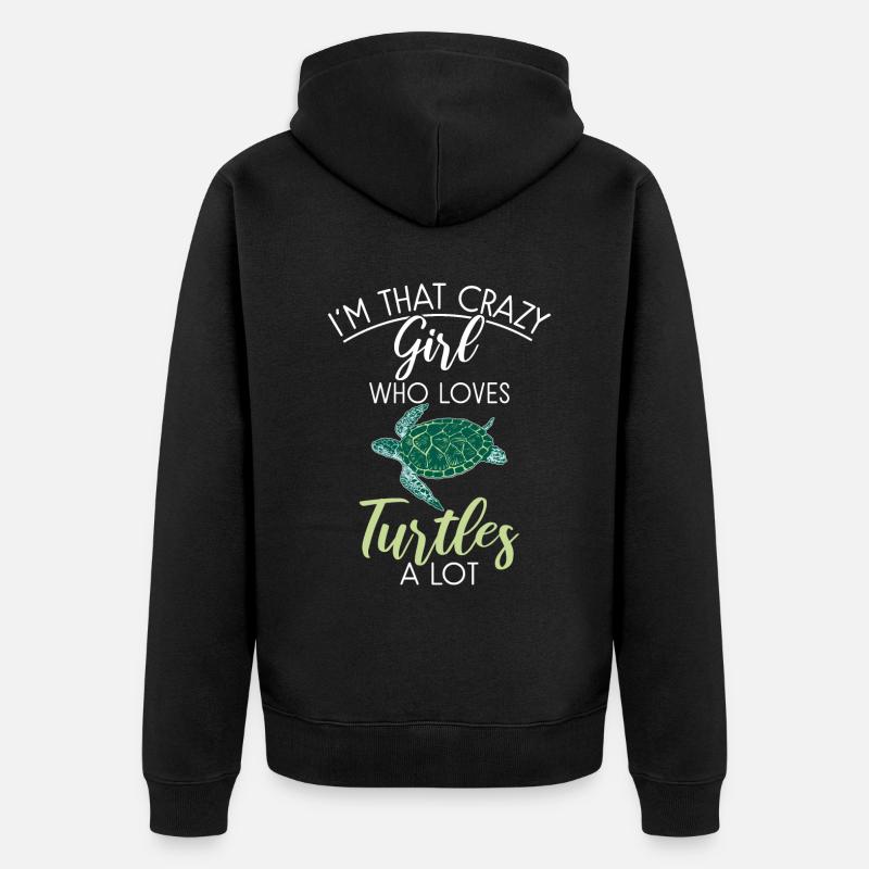 Turtle Owner Gift Turtle Lover - Veste à capuche bio Premium Unisexe - noir