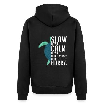 Turtle Owner Gift Turtle Lover - Unisex Premium Organic Zip Hoodie - black - Back - Nico (187cm)
