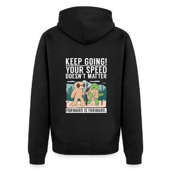 Turtle Owner Gift Turtle Lover - Unisex Premium Organic Zip Hoodie - black - Back - Nico (187cm)