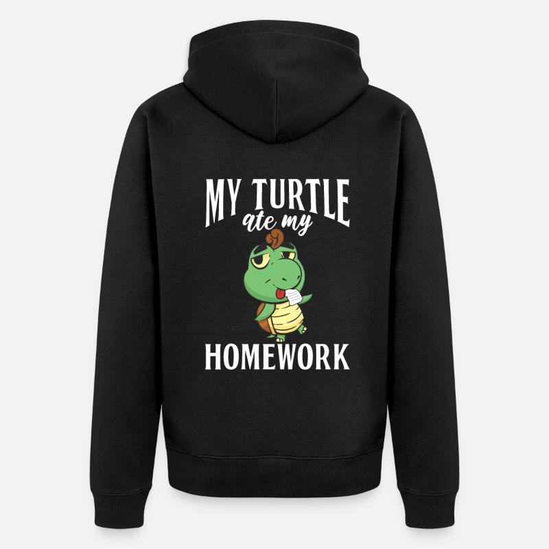 Turtle Owner Gift Turtle Lover - Veste à capuche bio Premium Unisexe - noir