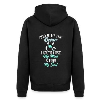 Turtle Owner Gift Turtle Lover - Unisex Premium Organic Zip Hoodie - black - Back - Nico (187cm)
