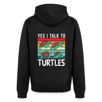 Turtle Owner Gift Turtle Lover - Unisex Premium Organic Zip Hoodie - black - Back - Nico (187cm)