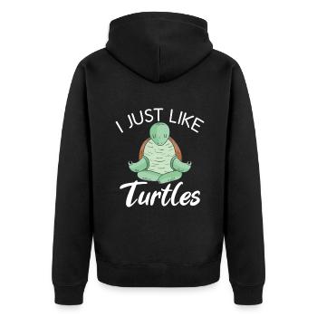 Turtle Owner Gift Turtle Lover - Unisex Premium Organic Zip Hoodie - black - Back - Nico (187cm)