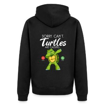 Turtle Owner Gift Turtle Lover - Unisex Premium Organic Zip Hoodie - black - Back - Nico (187cm)