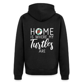Turtle Owner Gift Turtle Lover - Unisex Premium Organic Zip Hoodie - black - Back - Nico (187cm)