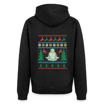 Turtle Owner Gift Turtle Lover - Unisex Premium Organic Zip Hoodie - black - Back - Nico (187cm)