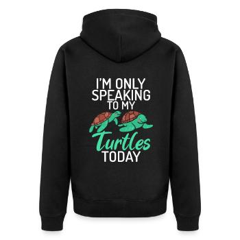 Turtle Owner Gift Turtle Lover - Unisex Premium Organic Zip Hoodie - black - Back - Nico (187cm)