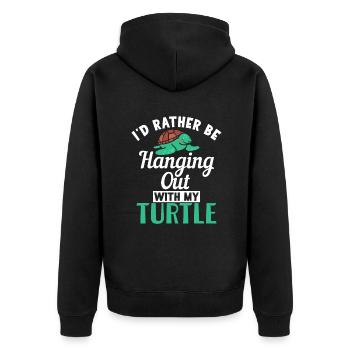 Turtle Owner Gift Turtle Lover - Unisex Premium Organic Zip Hoodie - black - Back - Nico (187cm)