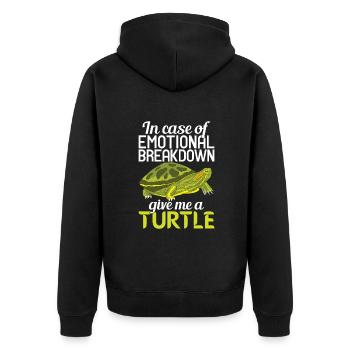 Turtle Owner Gift Turtle Lover - Unisex Premium Organic Zip Hoodie - black - Back - Nico (187cm)