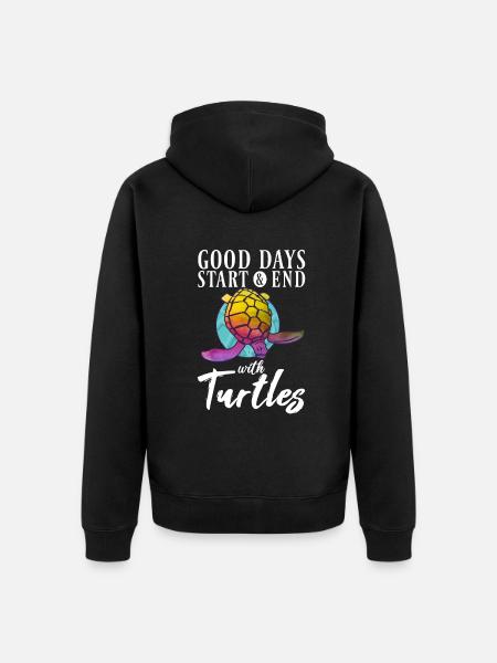 Turtle Owner Gift Turtle Lover - Unisex Premium Organic Zip Hoodie - black