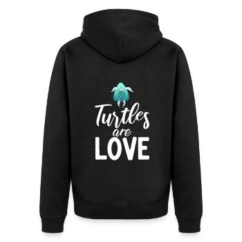 Turtle Owner Gift Turtle Lover - Unisex Premium Organic Zip Hoodie - black - Back - Nico (187cm)