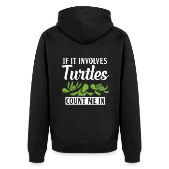 Turtle Owner Gift Turtle Lover - Unisex Premium Organic Zip Hoodie - black - Back - Nico (187cm)