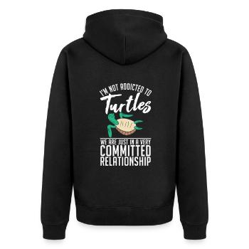 Turtle Owner Gift Turtle Lover - Unisex Premium Organic Zip Hoodie - black - Back - Nico (187cm)