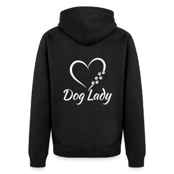 Hundebesitzer Geschenk Hundeliebhaber - Unisex Premium Bio Zip Hoodie - Schwarz - Hinten - Nico (187cm)