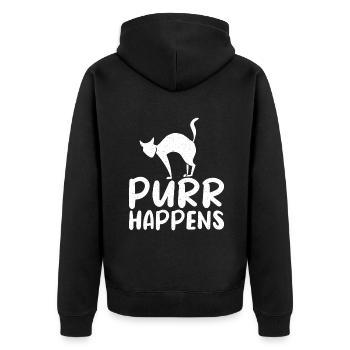 Cadeau Propriétaire de chat Cadeau de chat - Veste à capuche bio Premium Unisexe - noir - Dos - Nico (187cm)